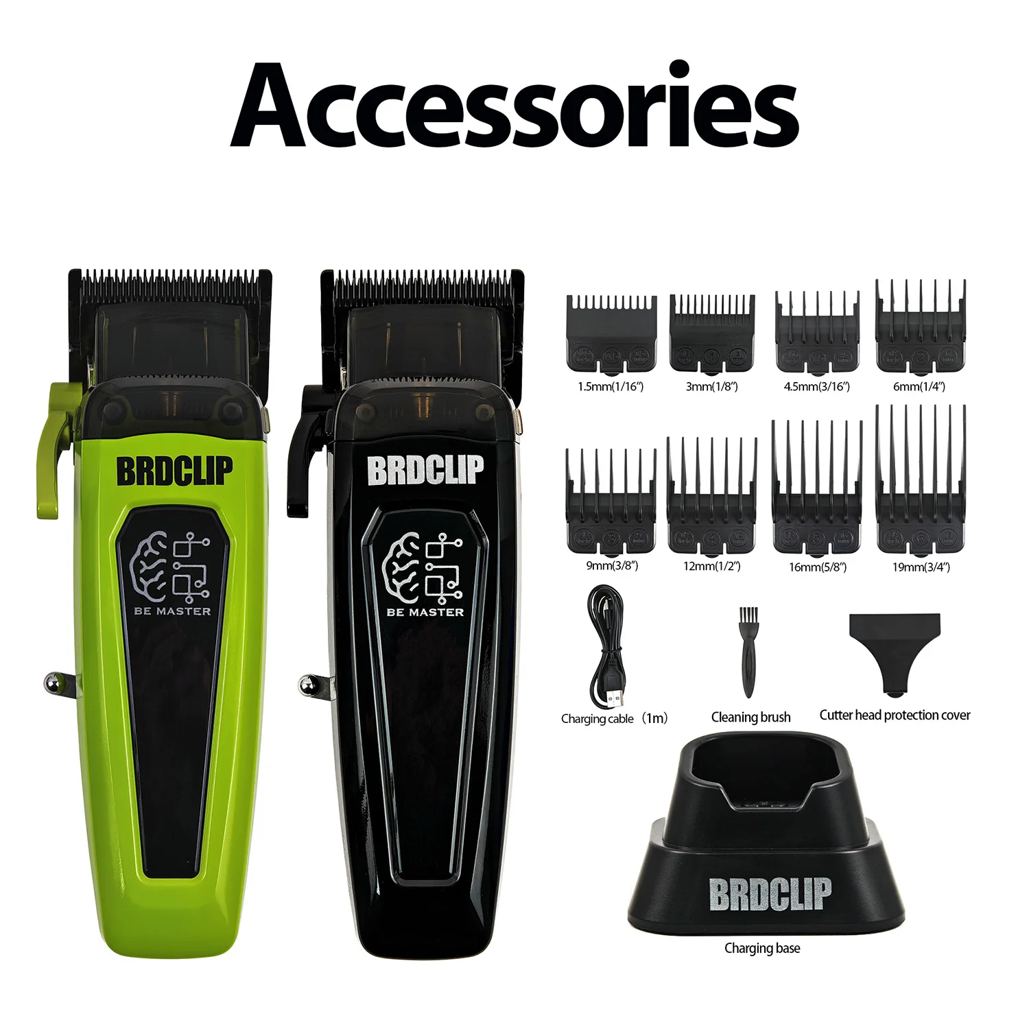 BRDCLIP Professional Electric Hair Clipper BRD 106 Hair Trimmer for Man 7500RPM with Base 5-adjusted DLC Blade Barber Machine thumbnail 6