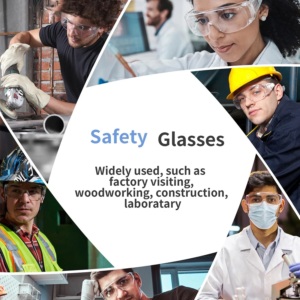 OTG Clear Safety Goggles Wrap Around ANSI Z87 Anti Fog Protective Glasses industrial Eyewear Work Construction Eye Protection thumbnail 4