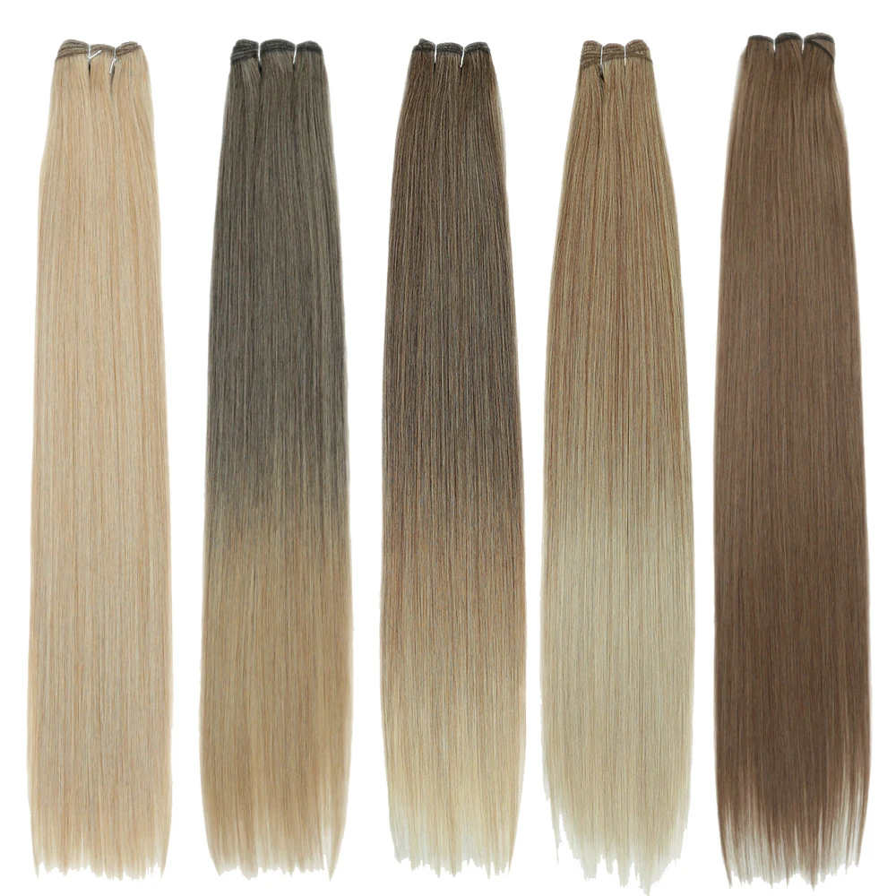 Bone Straight Synthetic Hair Bundles Ombre Blonde Hair Weft Super Long 26 Inch Straight Hair Weave Extensions Hair Expo City
