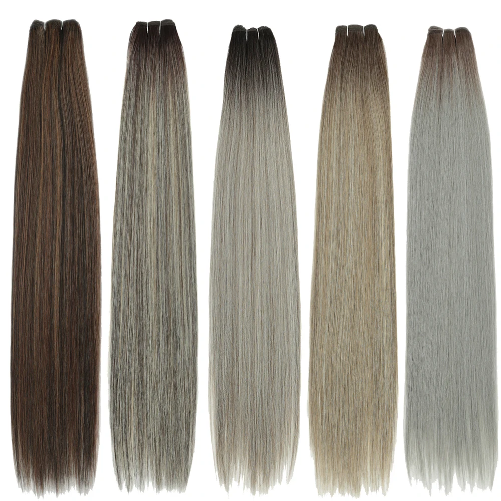 Bone Straight Synthetic Hair Bundles Ombre Blonde Hair Weft Super Long 26 Inch Straight Hair Weave Extensions Hair Expo City thumbnail 2