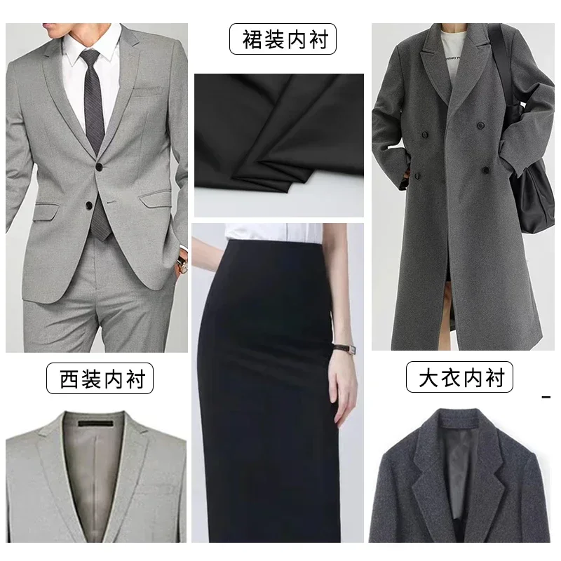 High Density Soft Breathable Lining Fabric For Dress Lining Coat And Suit Lining, Handmade DIY Clothing Fabric 0.5m/1m/2m TJ0058 thumbnail 2