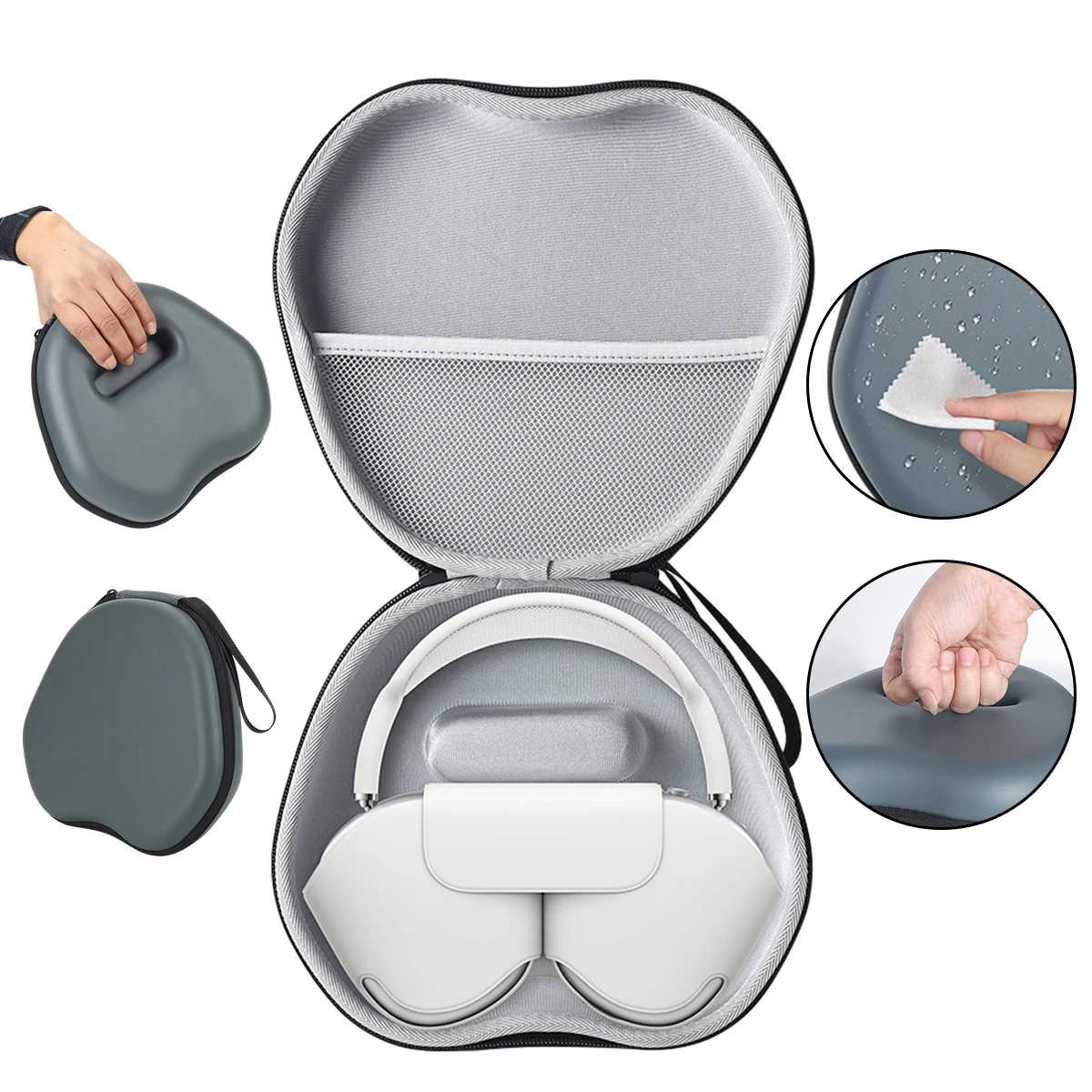 ANKNDO For Airpods Max Bluetooth Earphone Storage Bag EVA Hard Portable Wireless Headphone Shockproof Protective Cover Case thumbnail 3