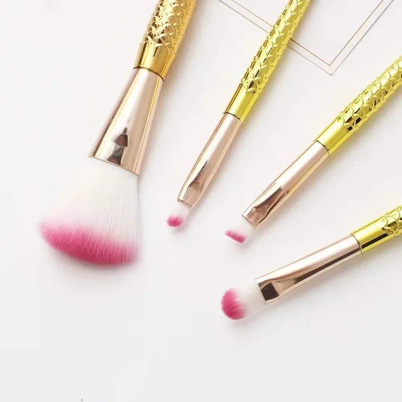 Four-piece Suit Mermaid Makeup Brush Fiber Colorful Soft Hair Loose Powder Brush Beauty Makeup Tools thumbnail 6