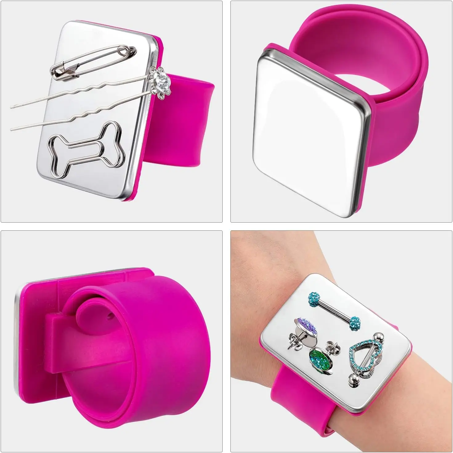 Magnetic Wristbands for Hair Salons - Hairdressing Supplies with Clip Holders, Needle Pads, and Styling Accessories thumbnail 2