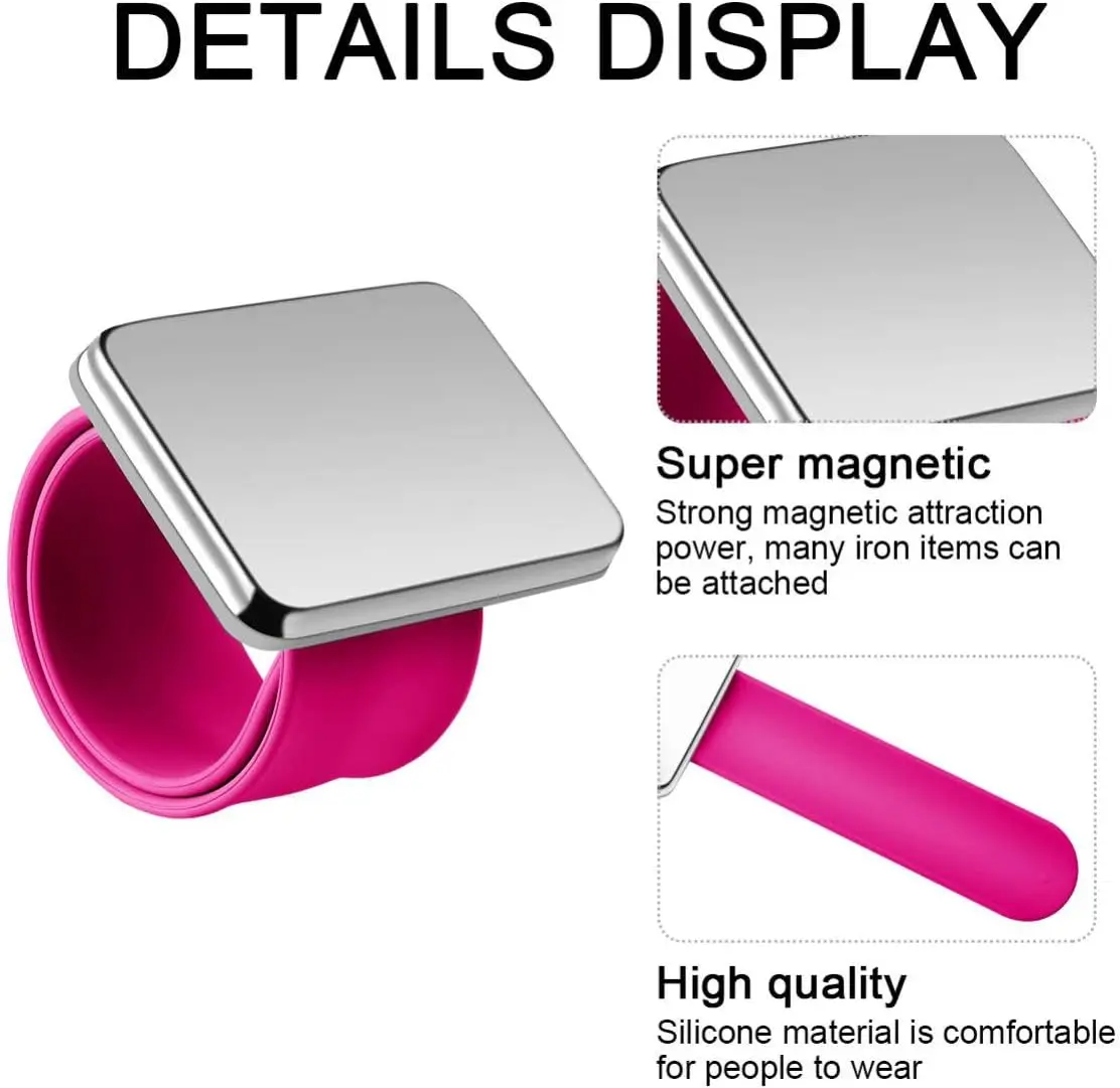 Magnetic Wristbands for Hair Salons - Hairdressing Supplies with Clip Holders, Needle Pads, and Styling Accessories thumbnail 4