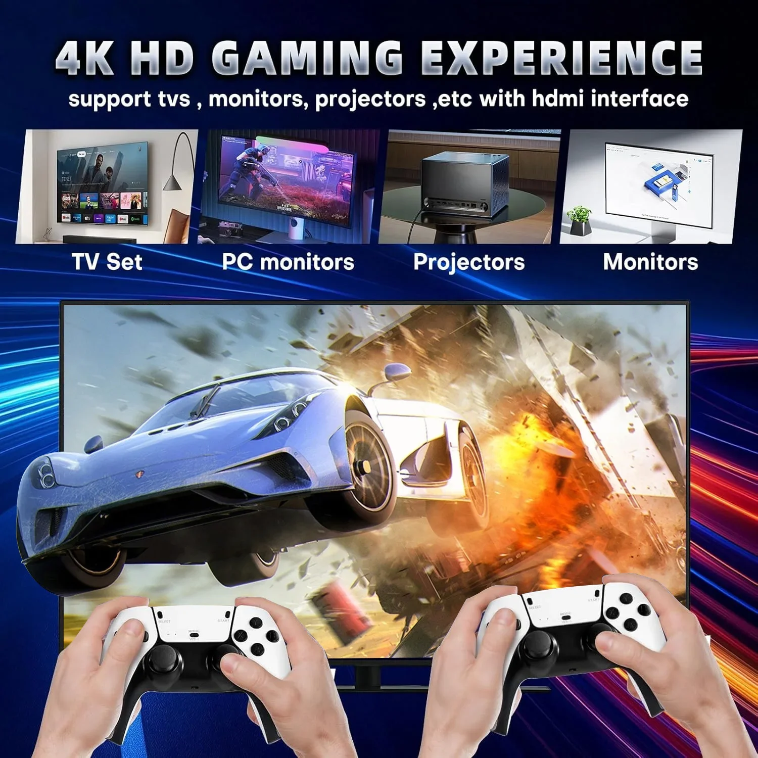 128G Game Stick M15 4K Video TV Game Console Wireless Gamepads Video Game 64G 40000+/50000+ Classic Arcade Games HD Two-player thumbnail 3