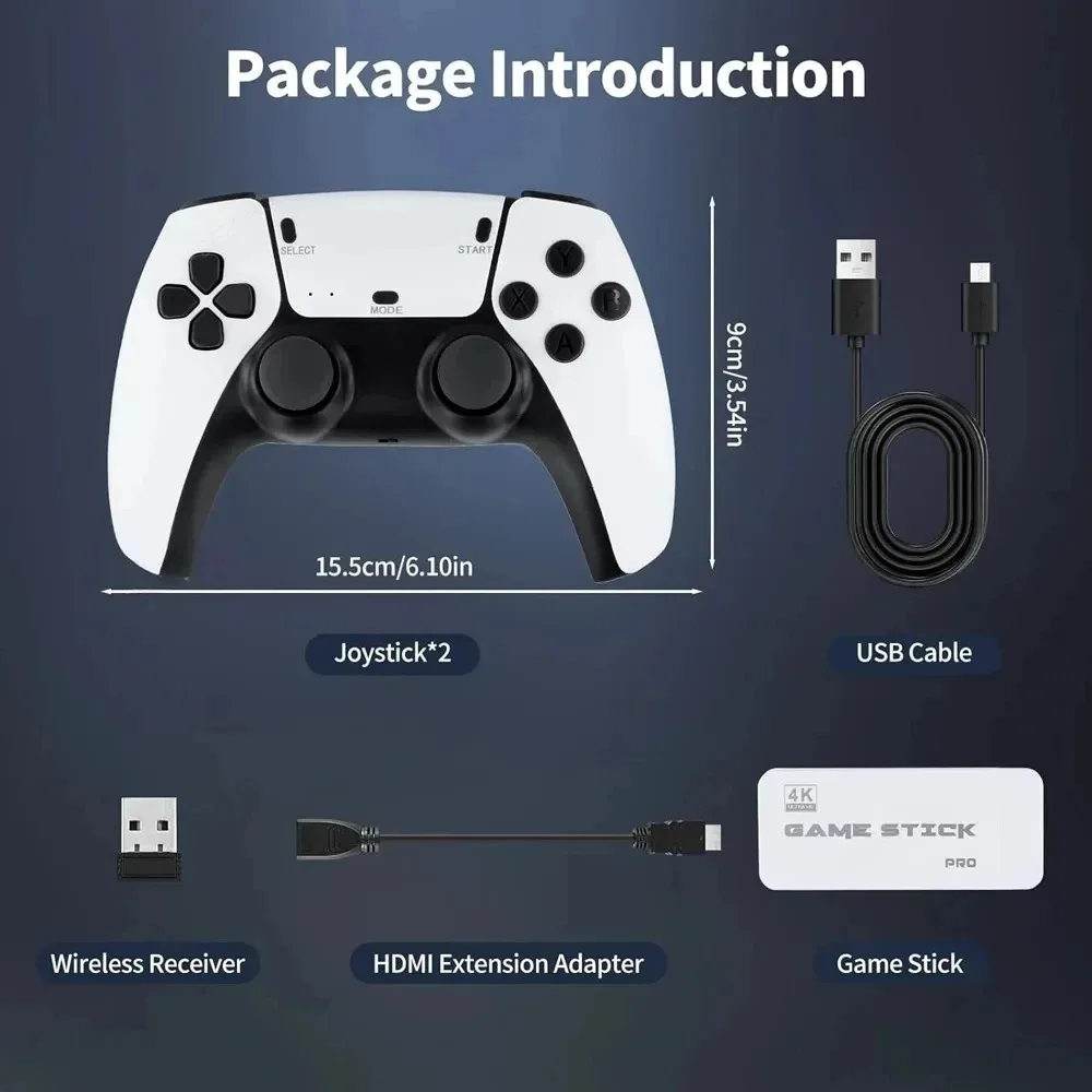 128G Game Stick M15 4K Video TV Game Console Wireless Gamepads Video Game 64G 40000+/50000+ Classic Arcade Games HD Two-player thumbnail 5