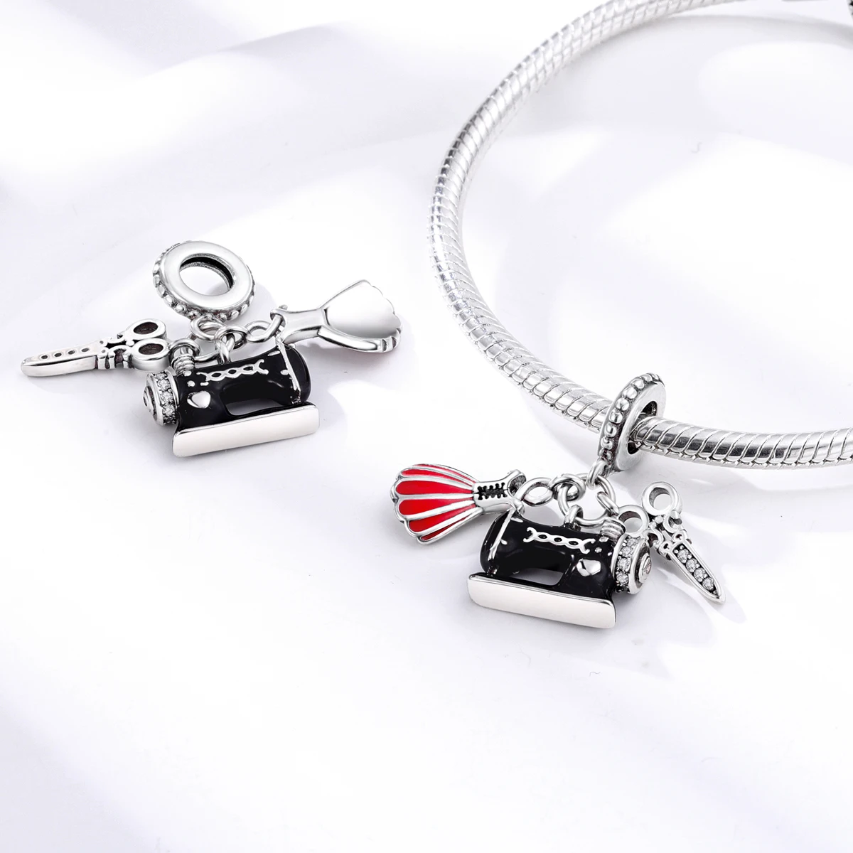 925 Silver Charms Skirt Ballet Shoes Pink Pendants Fit Original Bracelet Beads Diy For Woman Jewelry thumbnail 6