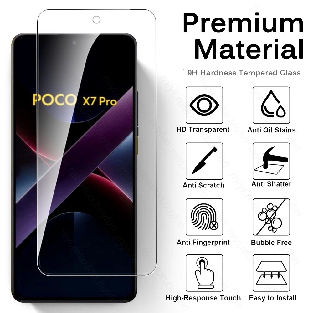 5-1Pcs 9H Tempered Glass For Poco X7 Pro 5G Protective Glass PocoX7Pro Poko Little X7Pro X 7 Pro 7Pro Screen Protector HD Film thumbnail 2