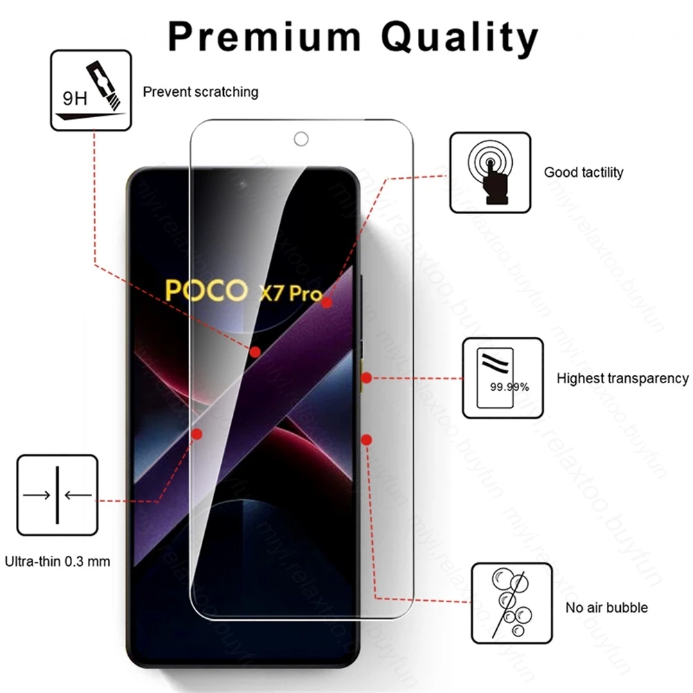 5-1Pcs 9H Tempered Glass For Poco X7 Pro 5G Protective Glass PocoX7Pro Poko Little X7Pro X 7 Pro 7Pro Screen Protector HD Film thumbnail 3