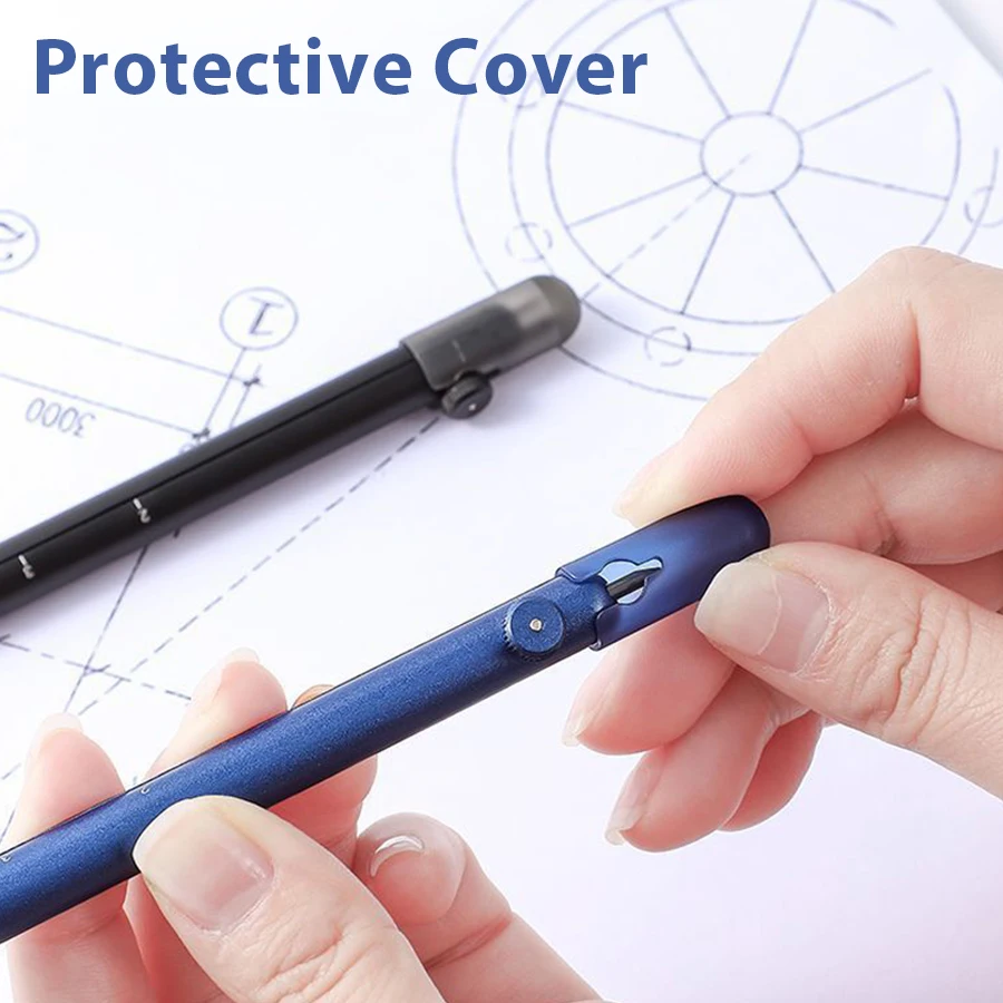Geometry Precise Drawing Digital Radius Compass Set With Protective Cover 4 Extra Leads Refills for School Students Office thumbnail 6
