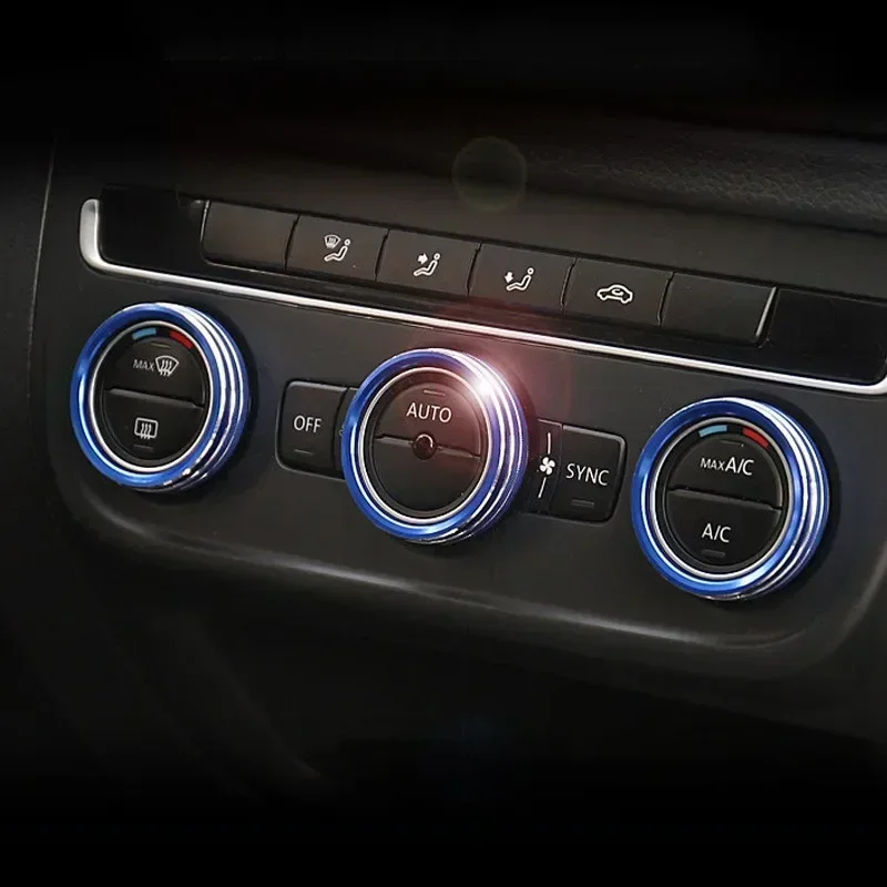 Auto Car AC Control Ring Trim Cover Car Interior Accessories For VW Tiguan Atlas T-roc Ateca FR Passat B8 Variant 2017-2019 thumbnail 2