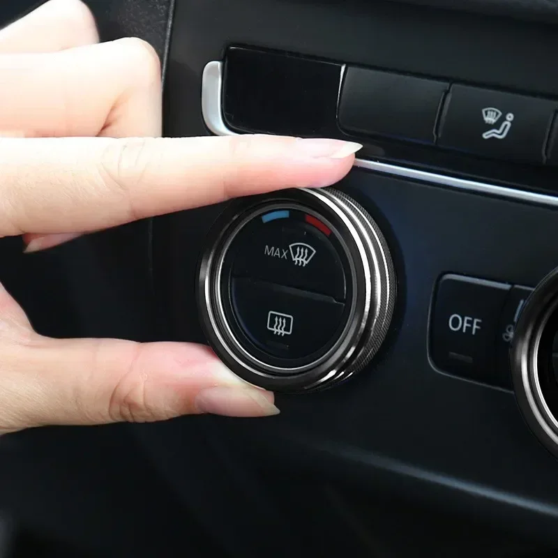 Auto Car AC Control Ring Trim Cover Car Interior Accessories For VW Tiguan Atlas T-roc Ateca FR Passat B8 Variant 2017-2019 thumbnail 3