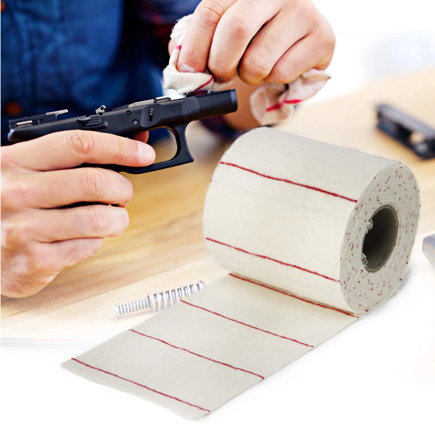 10M Gun Cleaning Cloth Patches 5cm/10cm Wide DIY Cotton Cloth for Rifle Handgun Pistol Shotgun Hunting Kit For AR15 M4 AR10 M16
