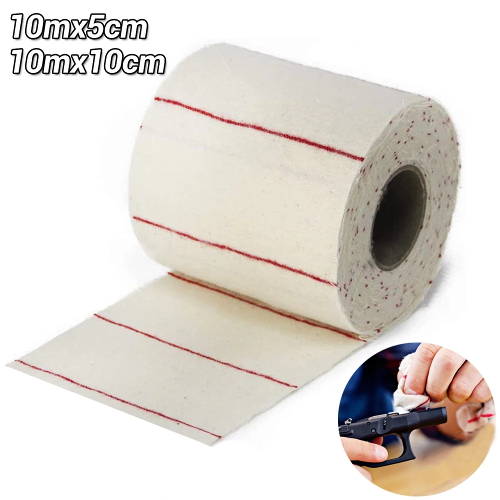 10M Gun Cleaning Cloth Patches 5cm/10cm Wide DIY Cotton Cloth for Rifle Handgun Pistol Shotgun Hunting Kit For AR15 M4 AR10 M16 thumbnail 2