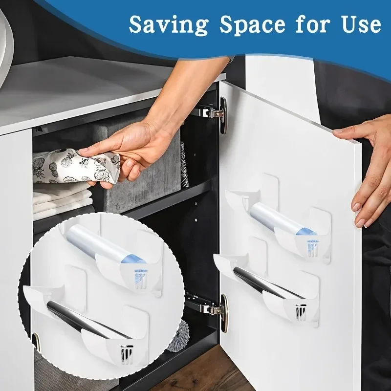 20/2pcs Trash Bags Shelf Holder Wall Mounted Plastic Bag Film Container DispenserGarbage Bag Storage Box Organizer For Kitchen thumbnail 4