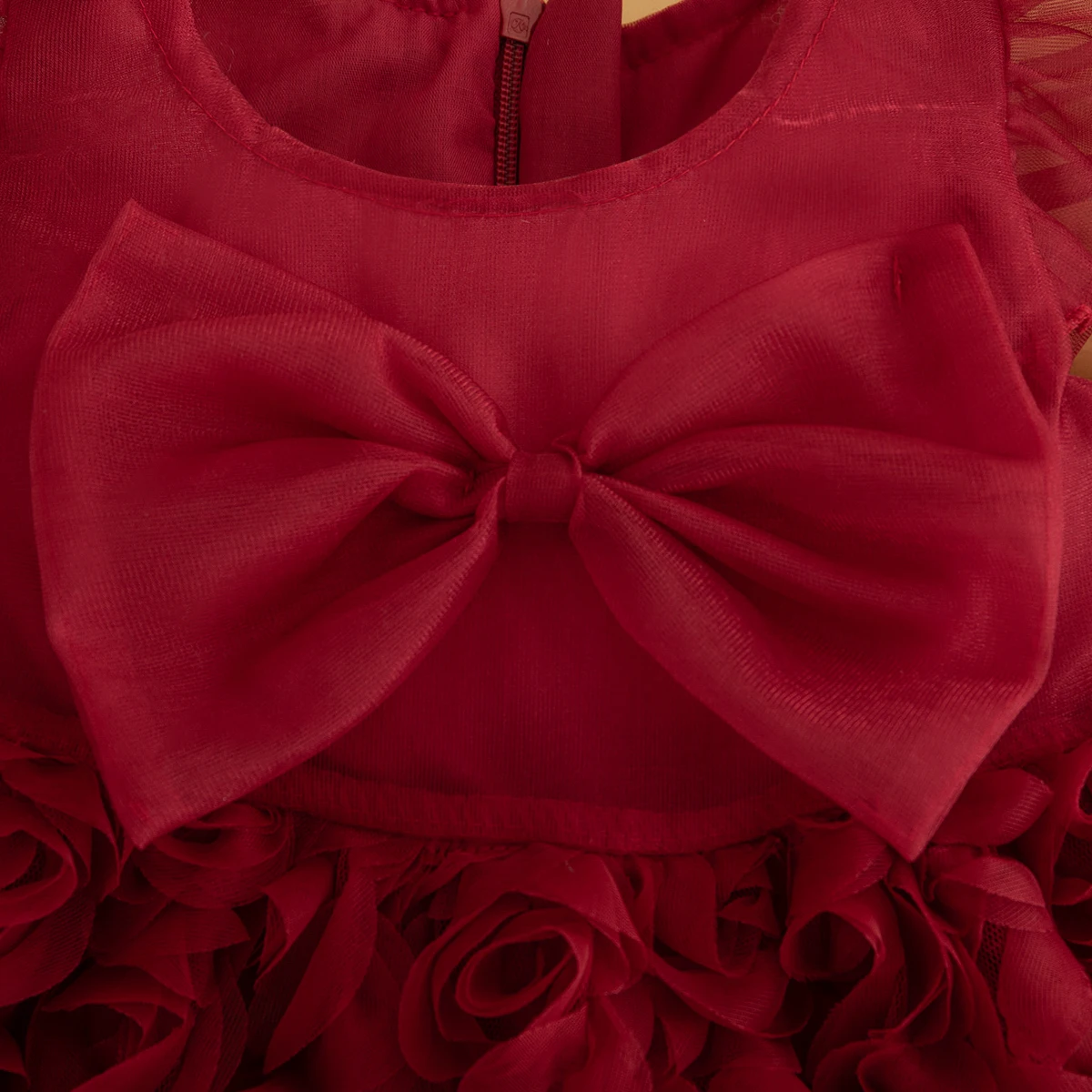 (0-3 Year Old Baby Girl Princess Dress) Summer New Red Bow, Rose Skirt, Children'S Sleeveless Clothes Suitable For Wedding Party thumbnail 6