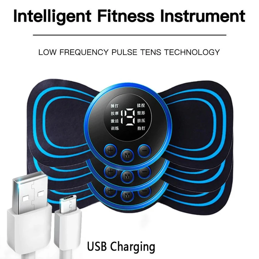 8 Modes 19 Gears Electric Pulse Neck Massager Cervical Back Muscle Pain Relief Tool Shoulder Leg Body Mini Massage Relax Cushion thumbnail 4