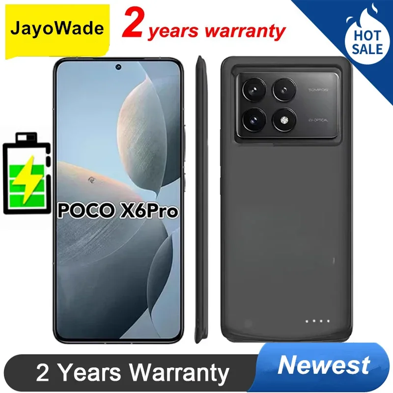 10000mah Battery Charger Case for Xiaomi Poco X6 Pro X6 Neo External Battery Power Bank Charging Cover Power Case Poco X6 Pro