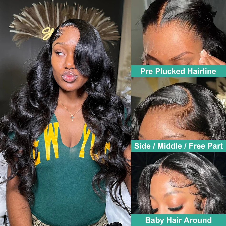 30 40 Inch Body Wave Human Hair Wigs 13x6 Hd Transparent Lace Front Wig 13x4 360 Lace Frontal Wig For Women Brazilian PrePlucked thumbnail 3