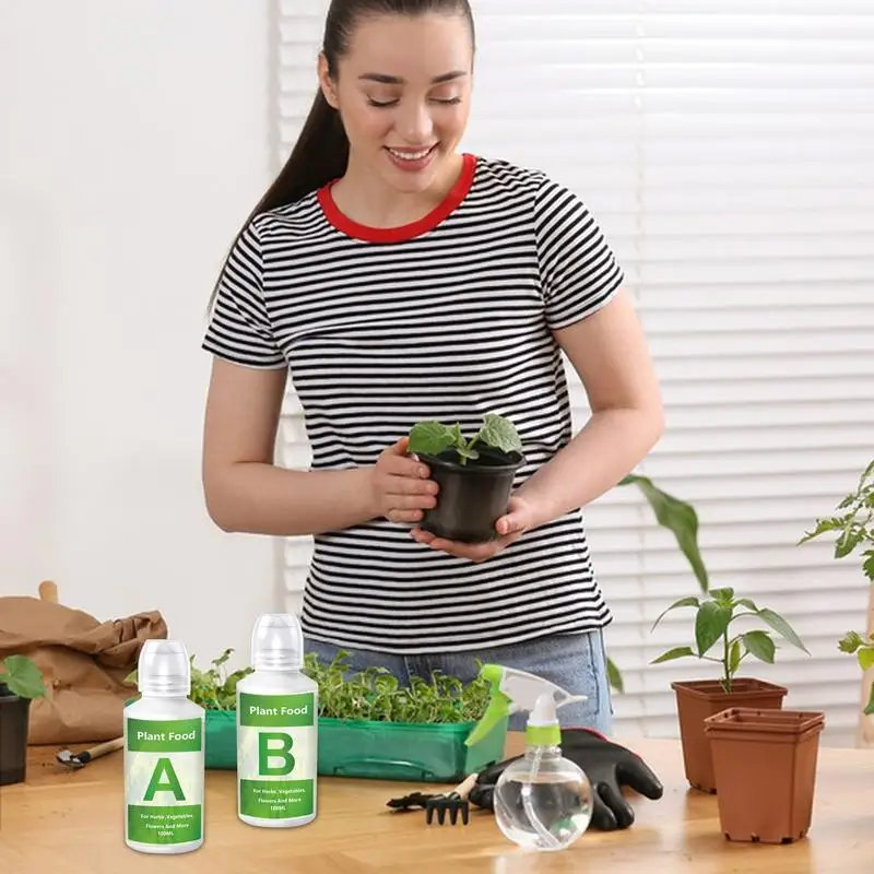 Hydroponic Nutrients Fertilizer AB Solution Set Hydroponic Garden Plant Food Plant Fertilizer For Flowers Vegetables Nutrients thumbnail 3