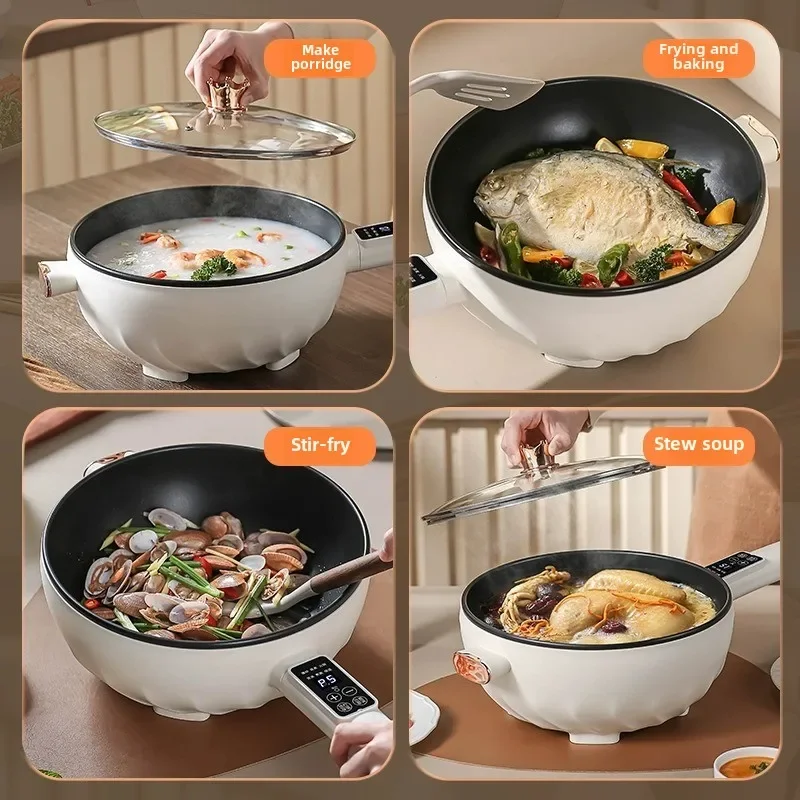 Electric Wok for Stir Frying Vegetables Multifunctional Non Stick Electric Wok Noodle Cooker Steaming Boiling Electric Hot Pot thumbnail 3