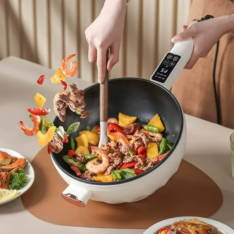 Electric Wok for Stir Frying Vegetables Multifunctional Non Stick Electric Wok Noodle Cooker Steaming Boiling Electric Hot Pot
