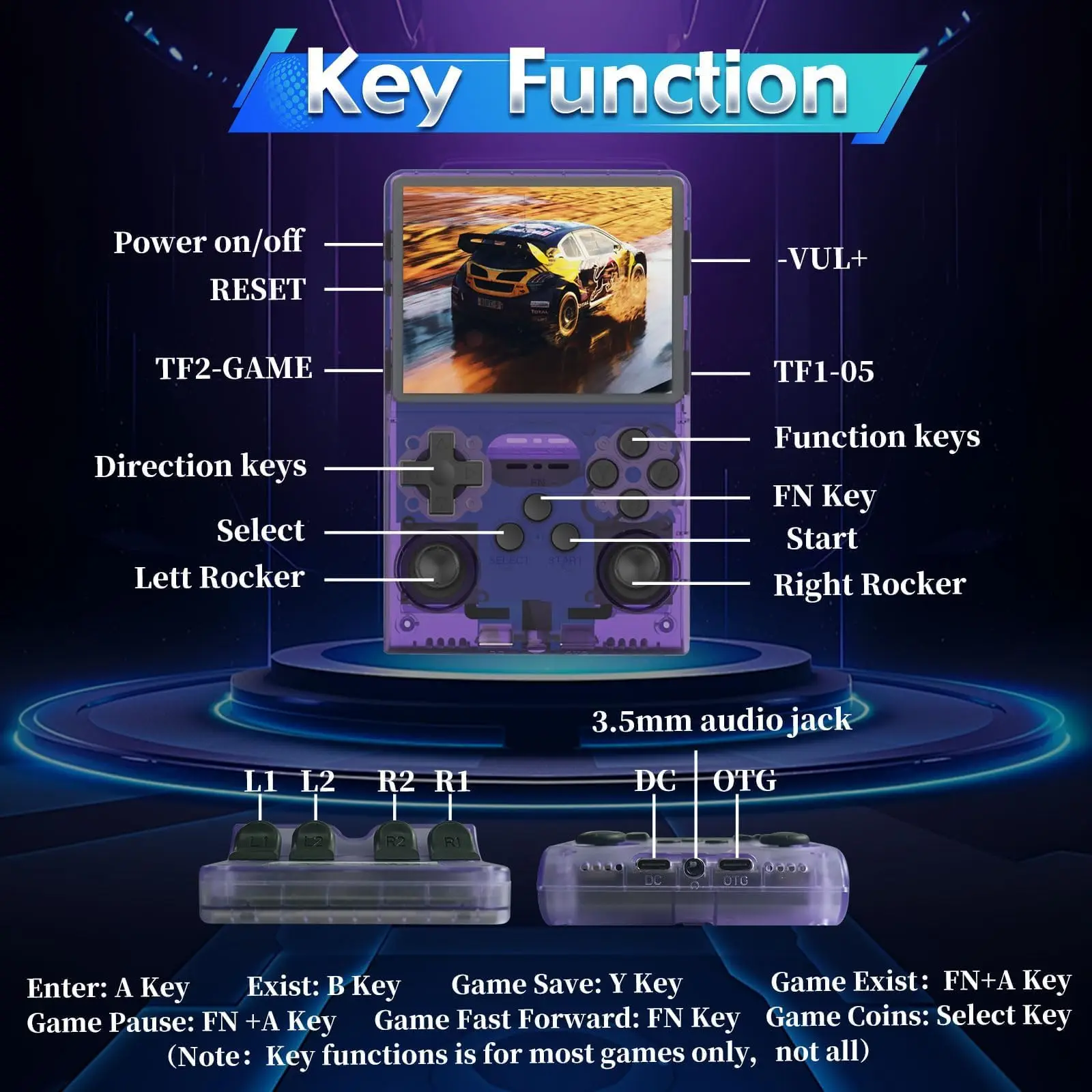 R36S Retro Game Console Handheld Video Arkos 2.0 System 3.5 Inch Single Card Portable Pocket Video Player 64GB 128GB 20000 Games thumbnail 5