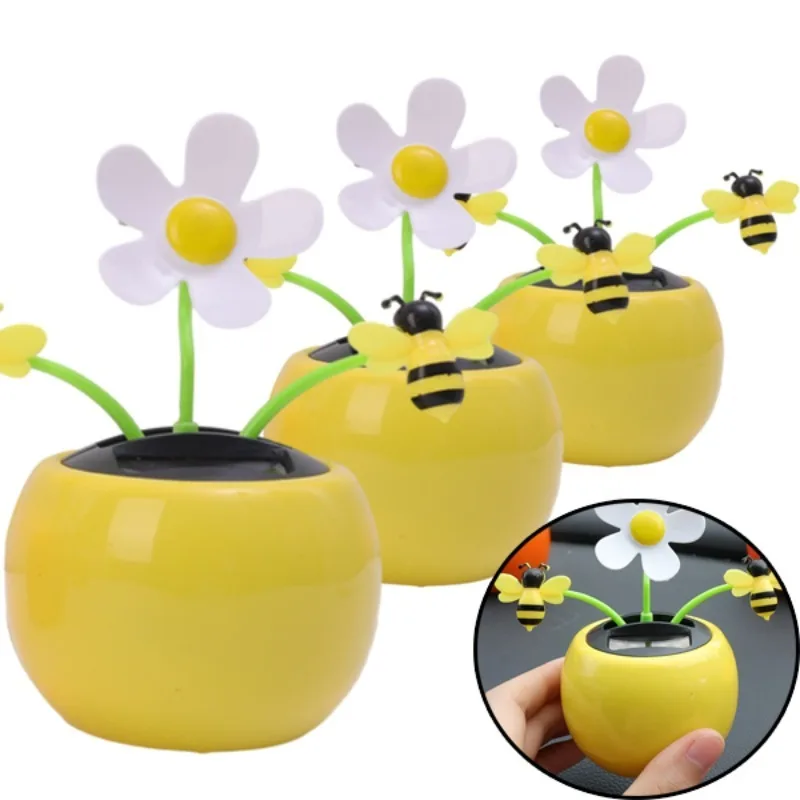 Solar Powered Automatic Swinging Sunflower Dancing Animated Flower Toy Car Interior Decorations Styling Home Decoration