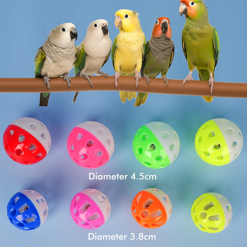 10pcs Pet Parrot Toy Colorful Hollow Rolling Bell Ball Bird Toy Parakeet Cockatiel Parrot Chew Cage Fun Toys Pet Bird Supplies thumbnail 6