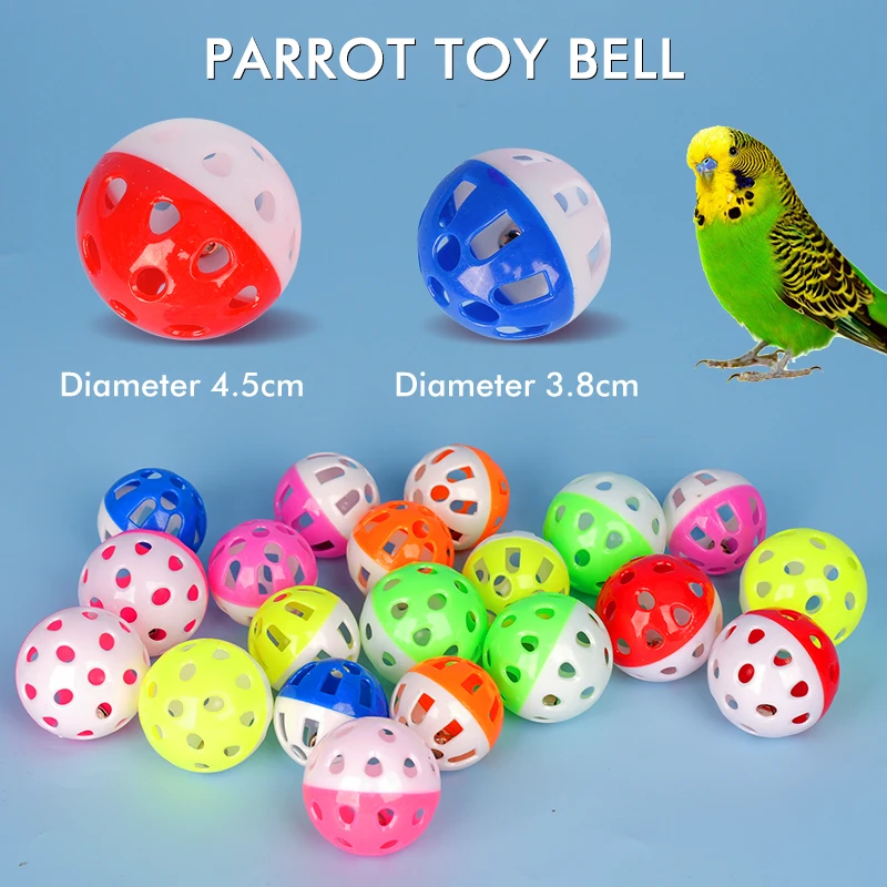 10pcs Pet Parrot Toy Colorful Hollow Rolling Bell Ball Bird Toy Parakeet Cockatiel Parrot Chew Cage Fun Toys Pet Bird Supplies thumbnail 2