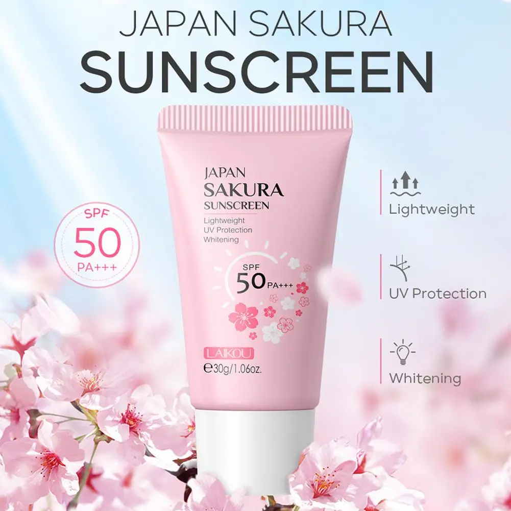 Sakura Sunscreen Cream SPF50 Moisturizing UV Protect Face Body Sunscreen Isolation Lotion Oil Control Reduce Melanin Skin Care thumbnail 4