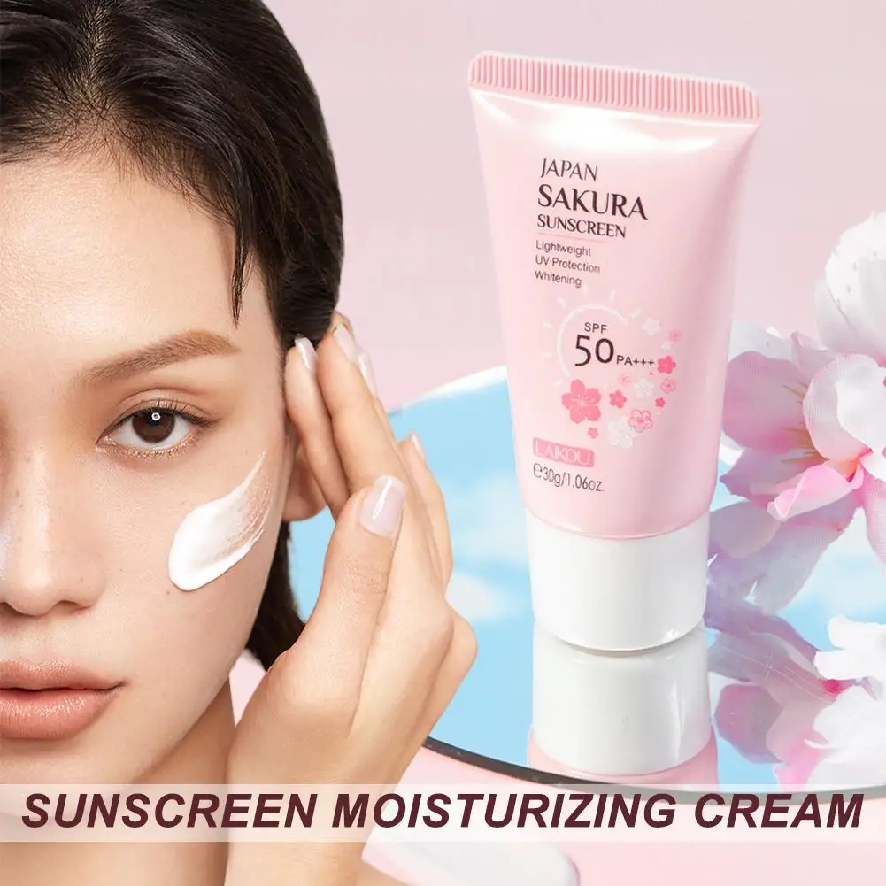 Sakura Sunscreen Cream SPF50 Moisturizing UV Protect Face Body Sunscreen Isolation Lotion Oil Control Reduce Melanin Skin Care thumbnail 2