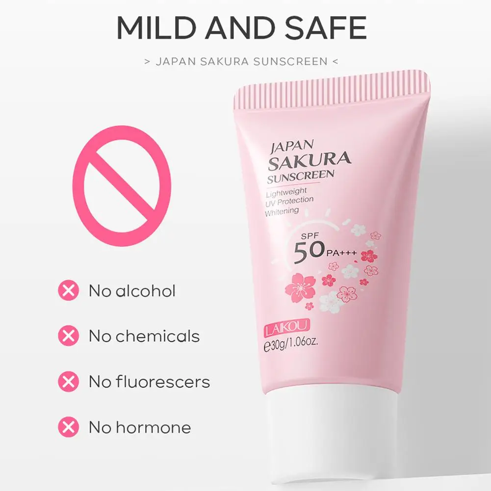 Sakura Sunscreen Cream SPF50 Moisturizing UV Protect Face Body Sunscreen Isolation Lotion Oil Control Reduce Melanin Skin Care thumbnail 5