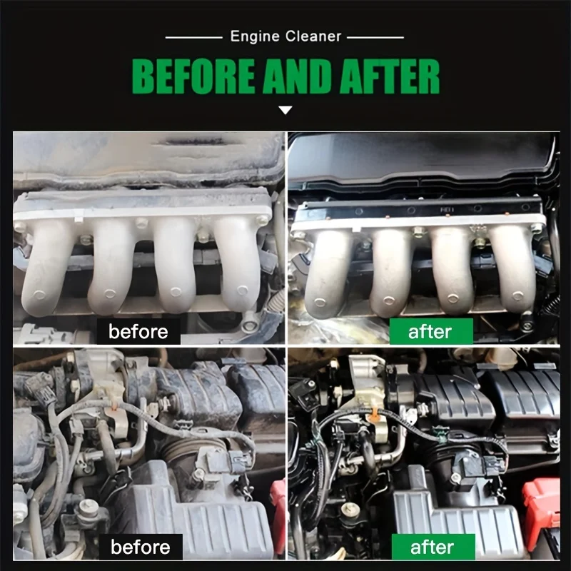 Motorcycle Engine Waterless Foam Cleaner, Heavy Duty Grease Remover, No Wipe Head, Car Engine Compartment Degreaser Tools thumbnail 4