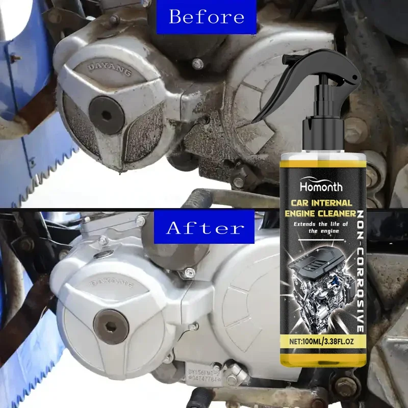 Motorcycle Engine Waterless Foam Cleaner, Heavy Duty Grease Remover, No Wipe Head, Car Engine Compartment Degreaser Tools thumbnail 2