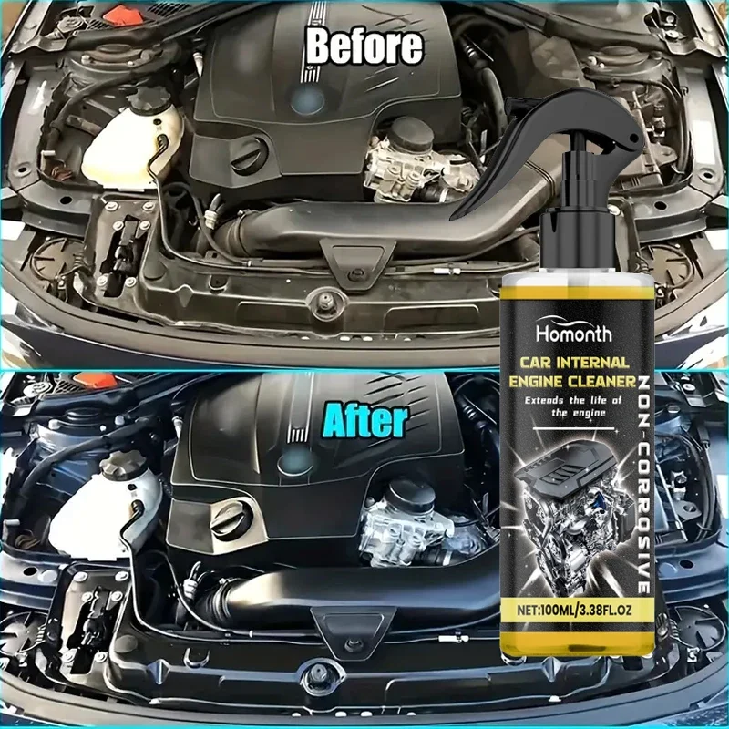 Motorcycle Engine Waterless Foam Cleaner, Heavy Duty Grease Remover, No Wipe Head, Car Engine Compartment Degreaser Tools thumbnail 3