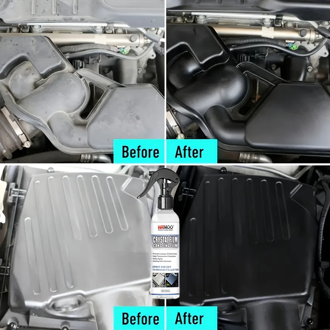 Motorcycle Engine Waterless Foam Cleaner, Heavy Duty Grease Remover, No Wipe Head, Car Engine Compartment Degreaser Tools thumbnail 5