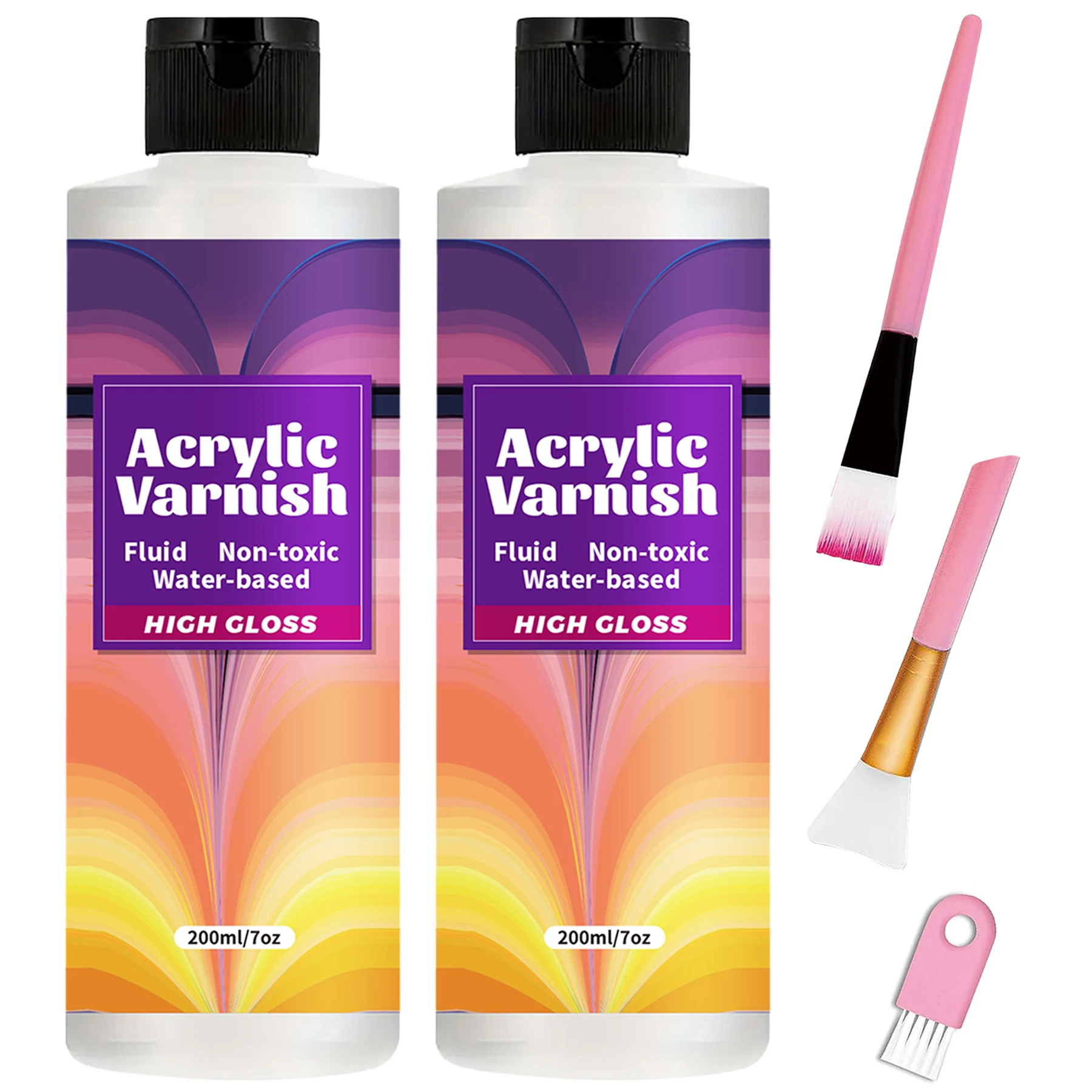 200ML Acrylic Varnish High Gloss Finish, Protective Clear Coat for Paintings, Non-Yellowing Waterproof Sealant, Anti-Cracking wi thumbnail 2