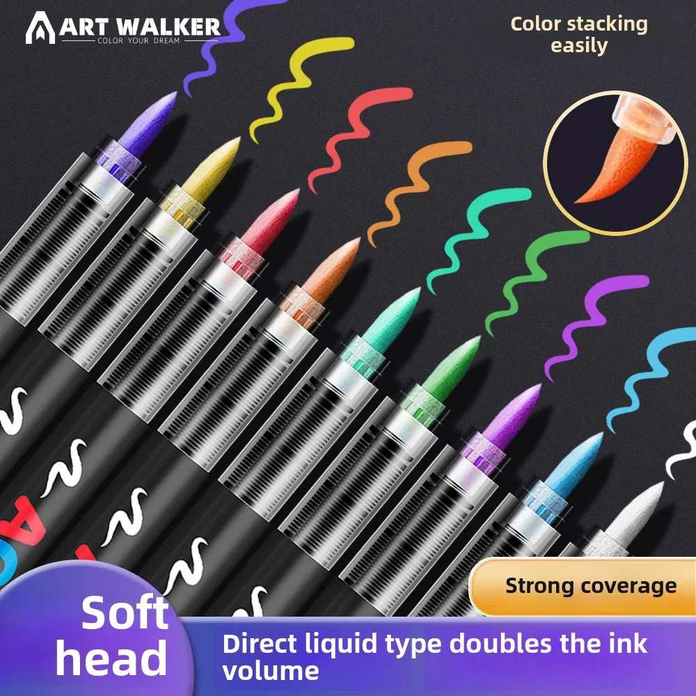 12/24/36/48Colors/set Acrylic Marker Pen Paint Brush Pen Painting Coloring Pen DIY Graffiti Art Making School and Office Supplie thumbnail 3