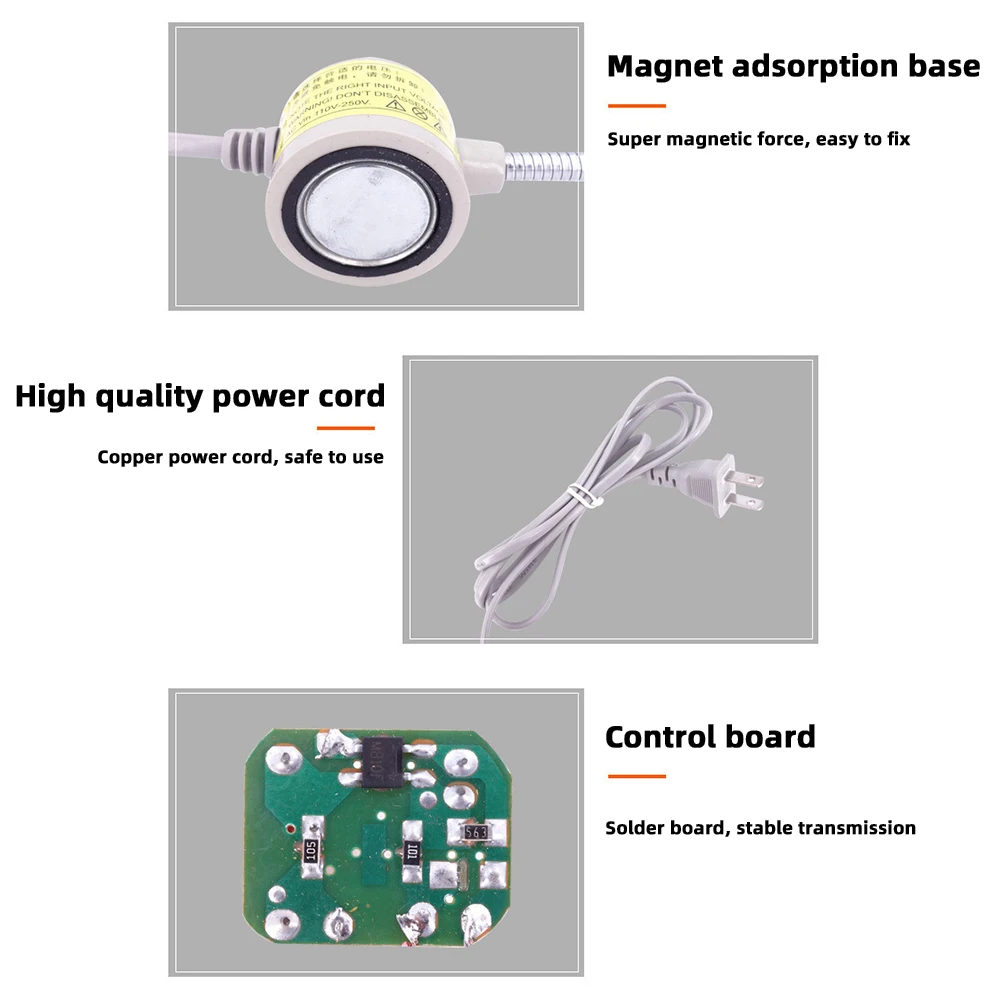 30 LED Work Light Desktop Magnetic Base Light Sewing Machine Light with Magnet Industrial Light for Drilling Machine Workbench thumbnail 5