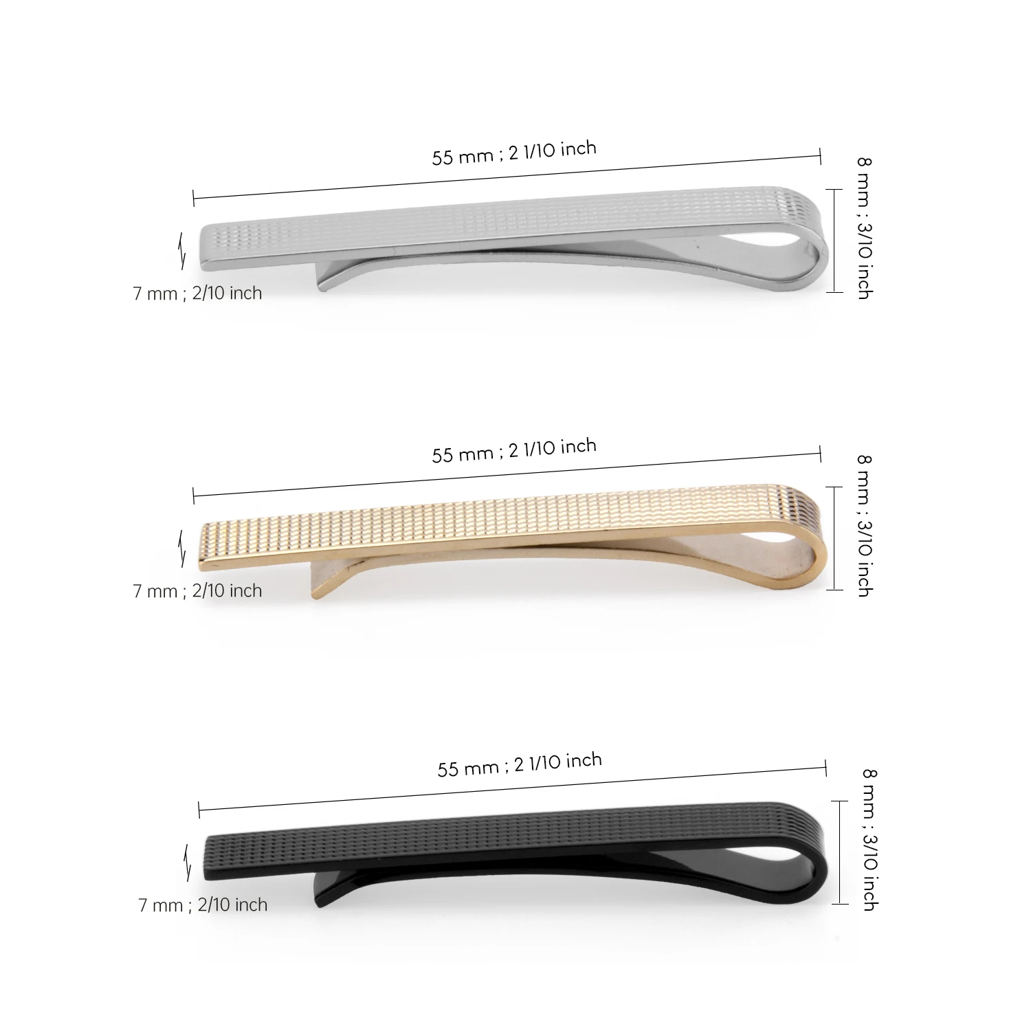 Simple Tie Clip Set Pin 5.5cm Wed Men's Tie Clip Minimalist Tie Clips And Cufflinks Necktie Metal Pins Groomsmen Gifts With Box thumbnail 2