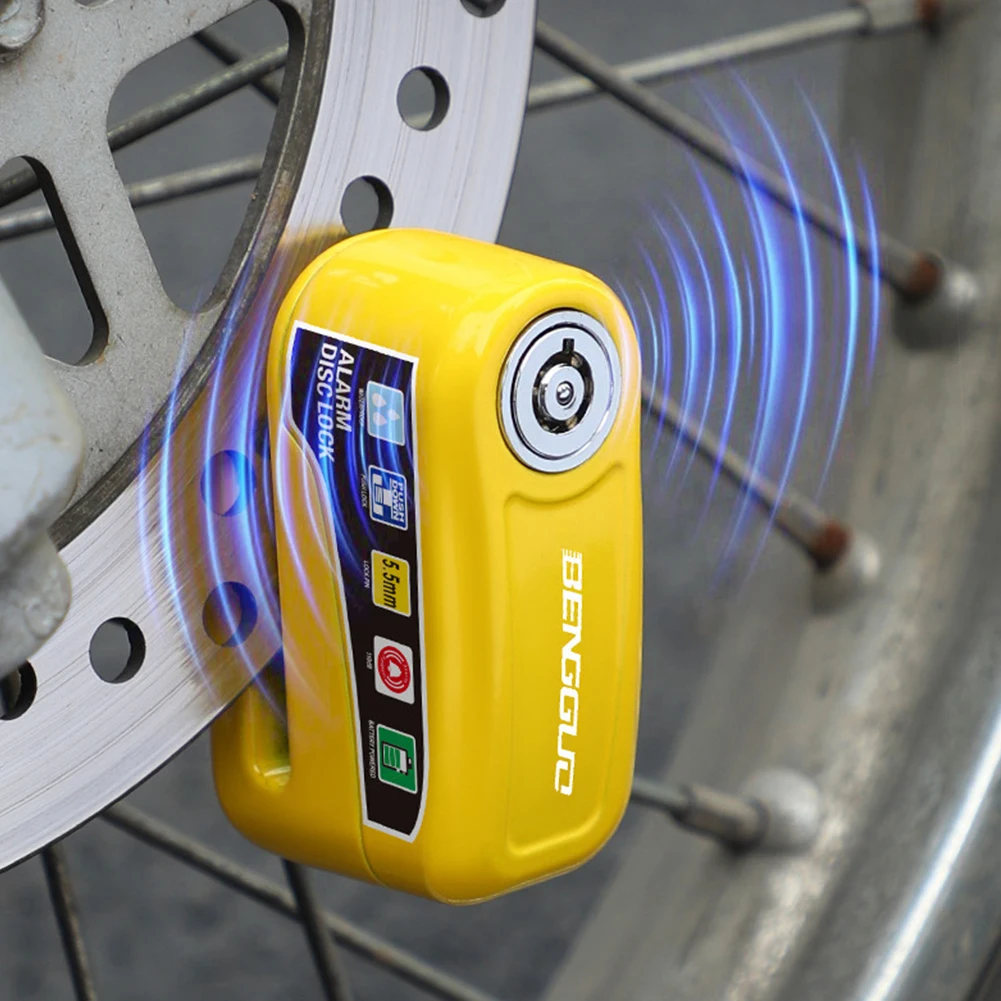 Motorcycle Bicycle Lock Alarm Protection Padlock Waterproof Brakelock with Keys Safety Anti-Theft Scooter Wheel Disc Brake Locks thumbnail 2