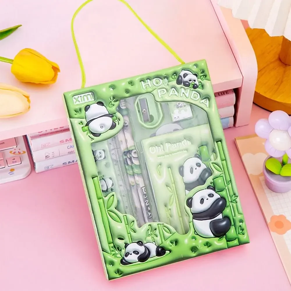 1 Set Cartoon Stationery Set Including Pencil Notebook Ruler Eraser Pencil Sharpener Student School Supplies Stationery Gifts thumbnail 6