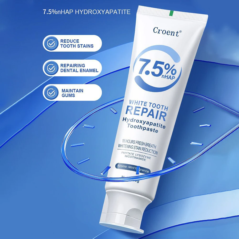 120g Hydroxyapatite Toothpaste,Gentle Mint,Breath Refreshing Whitening Toothpaste,Intensives Stain Removal Tooth Paste,Oral Care thumbnail 4