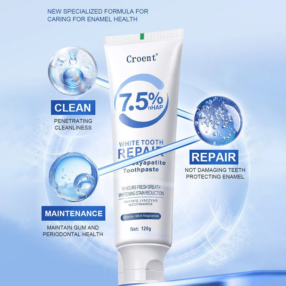 120g Hydroxyapatite Toothpaste,Gentle Mint,Breath Refreshing Whitening Toothpaste,Intensives Stain Removal Tooth Paste,Oral Care thumbnail 5