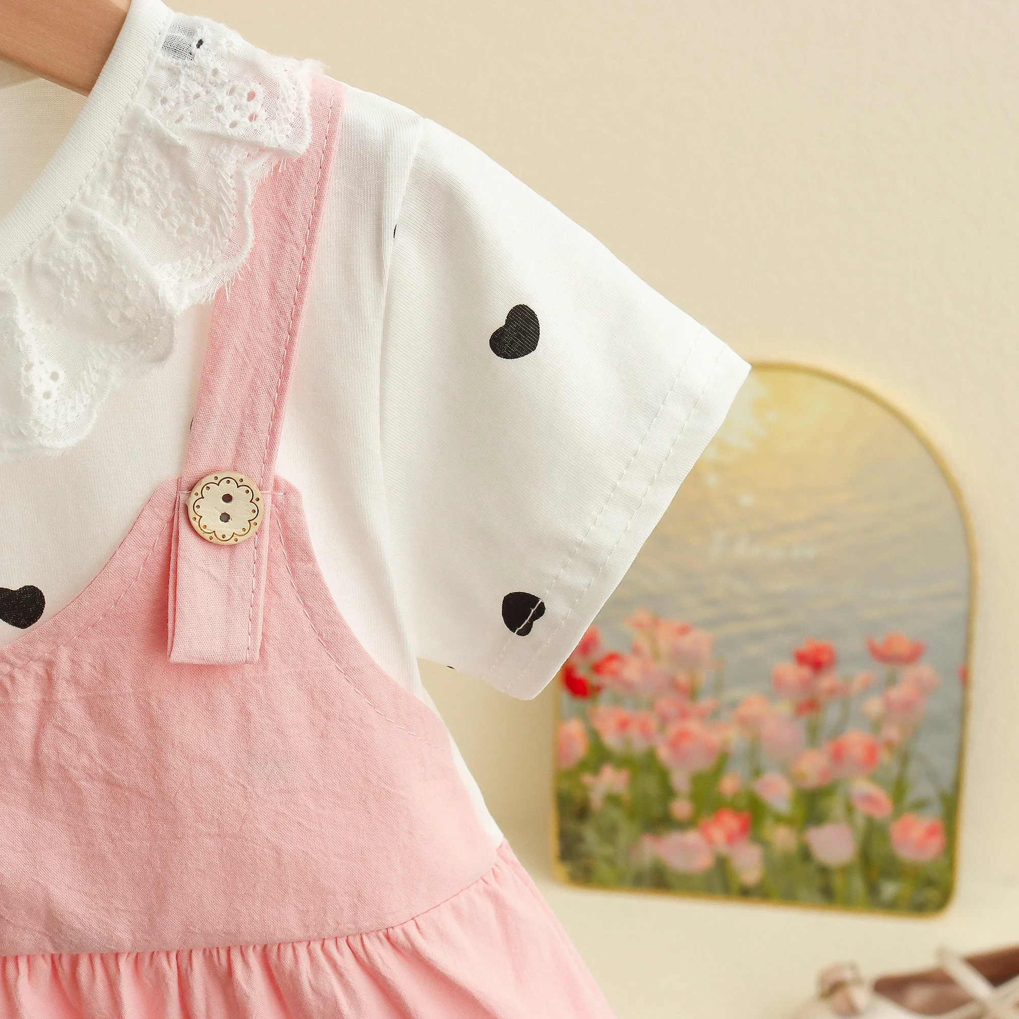 Girl Kid's Dress Summer Two Heart-Shaped Printed Casual Girls' Dress Sweet Baby Girl Clothes thumbnail 6