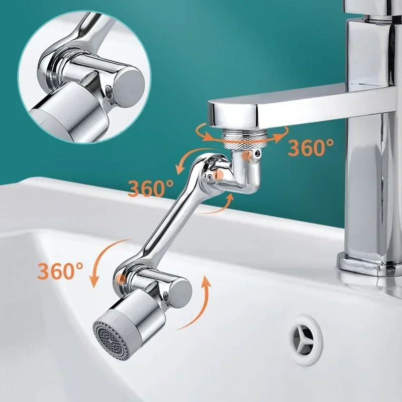 Rotatable Multifunctional Extension Faucet Aerator Kitchen Sink Faucet Extender Adapter Bathroom Tap Swivel Robotic Arm Sink Fit thumbnail 3