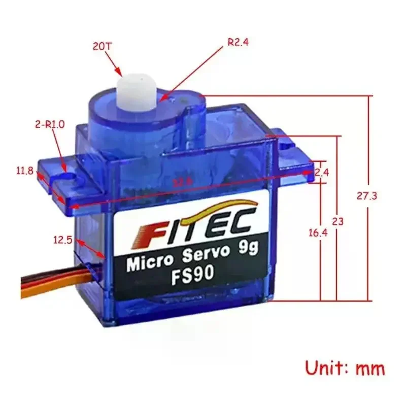 1.5kg.cm Micro Servo Motor 4.8V 6V Servo Arm 120 Degree for Remote Control Helicopter Drones Arm RC Cars DIY Robot Toy 9g FS90 thumbnail 3