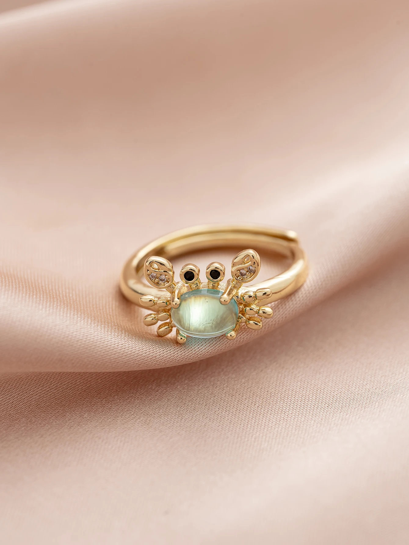 Exquisite Mini Cute Crab Adjustable Personalized Ring Women's Party Holiday Gift Jewelry Accessories thumbnail 2